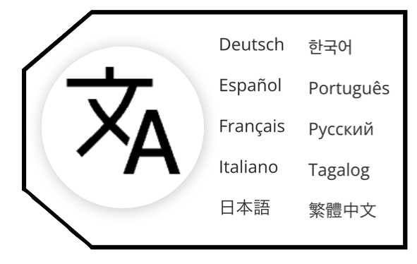 Help Center languages icon